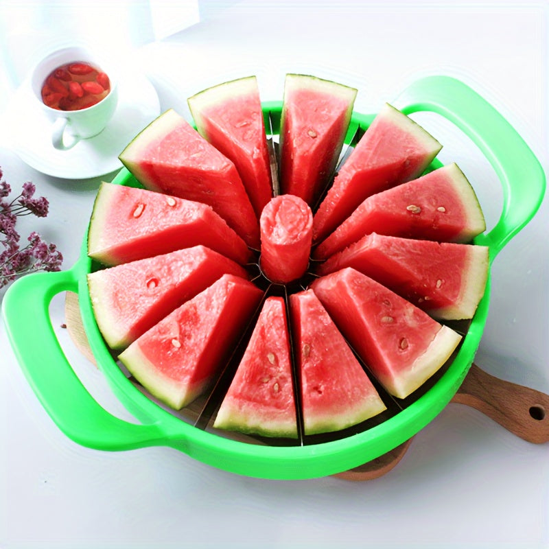 1pc Premium Stainless Steel Watermelon Slicer - Effortless Fruit Divider, Creative Kitchen Cutter, Easy Watermelon Cutting Tool for Perfect Slices, Reusable