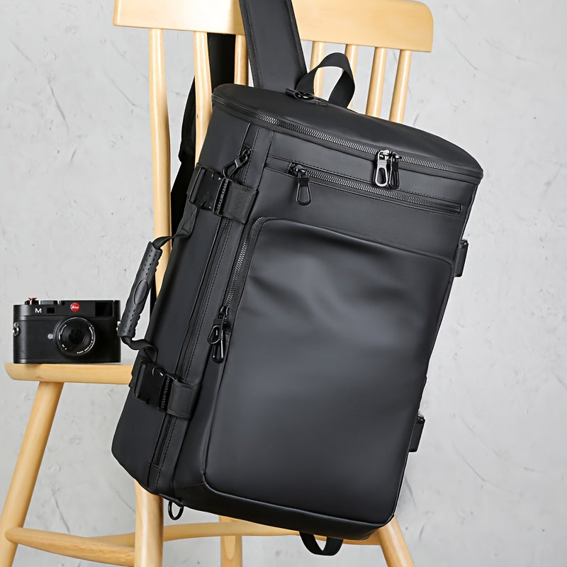 Large Capacity Backpack With Two Side Handle, Leisure Travel Waterproof Bag, Men's Casual Daypack, Business Trips
