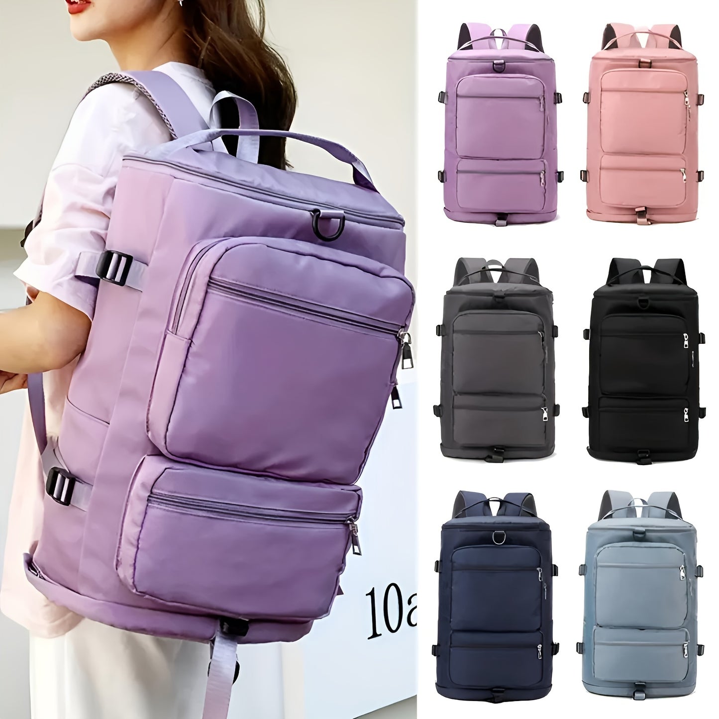 All-Weather Waterproof Travel Backpack, Spacious, Wet/Dry Separation, Shoe Compartment, Versatile for Adventure