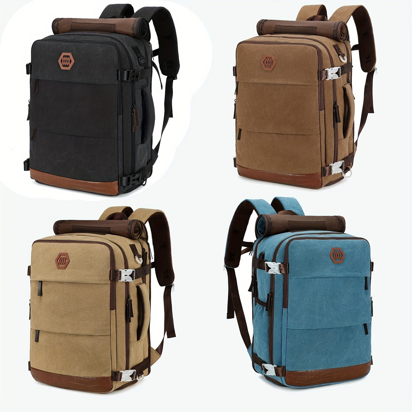 Women's Large Capacity Travel Backpack with Shoe Compartment 17-inch Laptop Compatible