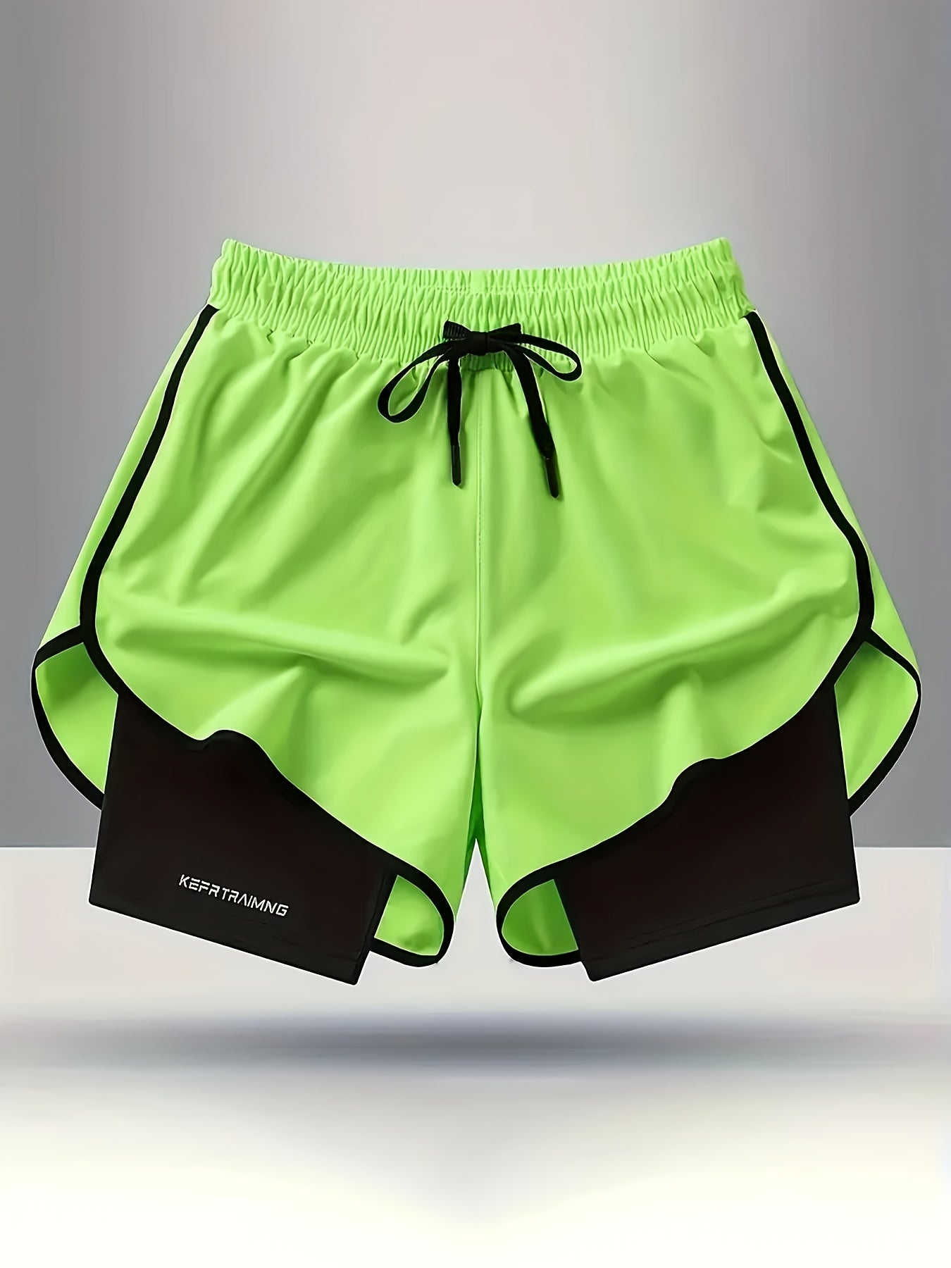 2-in-1 Quick-Dry Athletic Shorts for Men - Breathable & Moisture, Two-Layer Design, Drawstring Waist, Perfect for Gym, Running