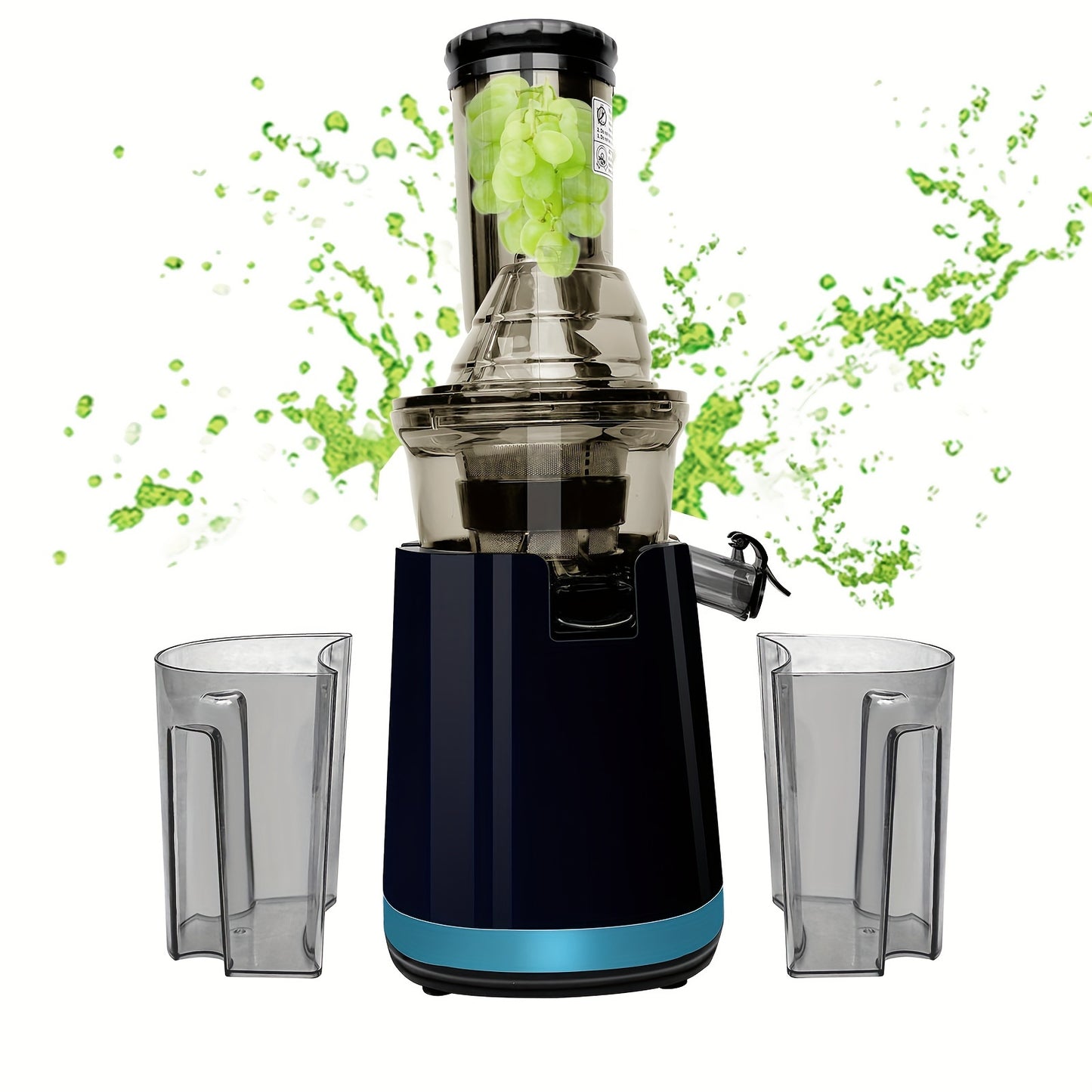 250W Slow Masticating Juicer Machines, Slow Cold Press Juicer Machines Vegetable and Fruit, Reverse Function Easy to Clean with Brush