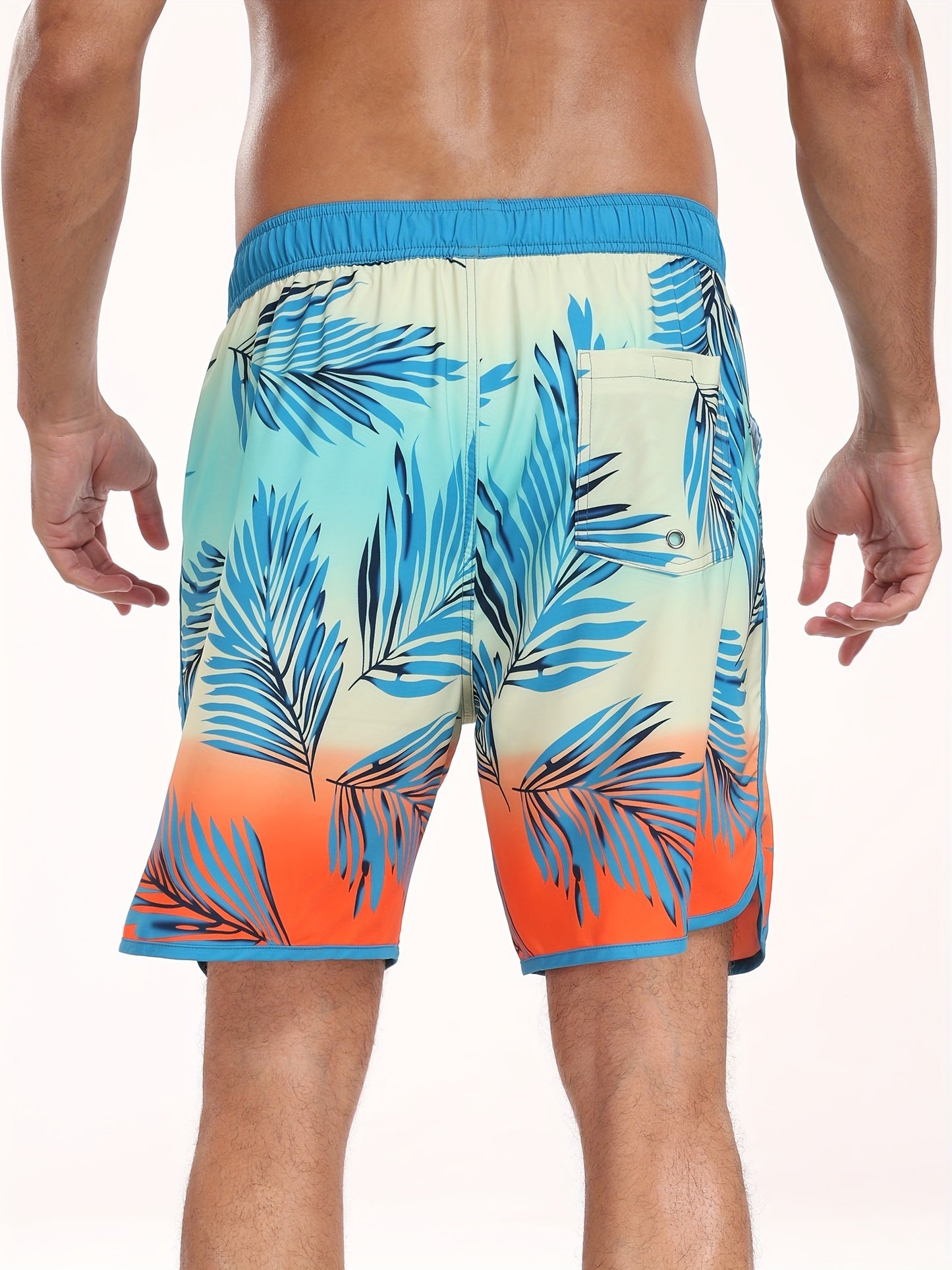 Men's Stylish Athletic Beach Shorts - Quick-Dry, Breathable Polyester Blend with Elastane, Floral Print, Outdoor Activities