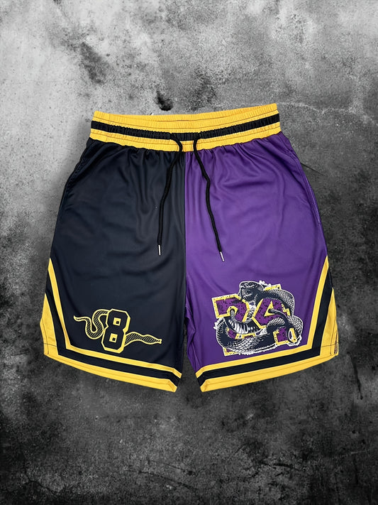 Quick-Dry Athletic Shorts with Drawstring, Snake Print, for Running, Jogging, Gym, Basketball Training