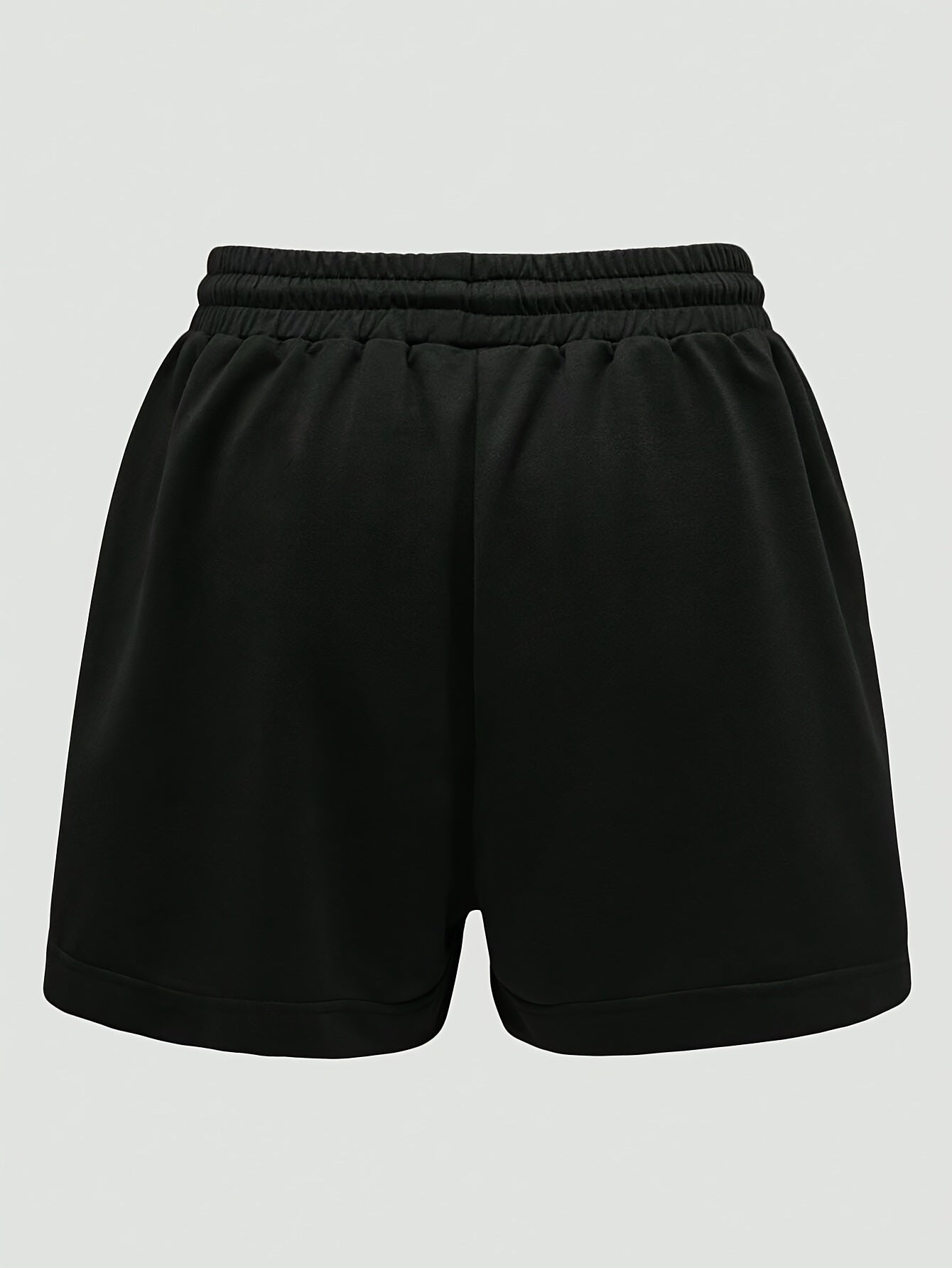 Alphabets Print Casual Drawstring Waist Sporty Shorts - Soft Micro Elasticity Polyester Fabric