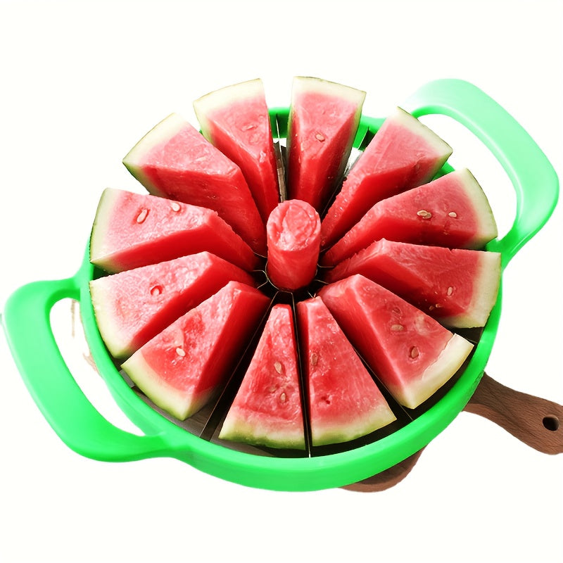 1pc Premium Stainless Steel Watermelon Slicer - Effortless Fruit Divider, Creative Kitchen Cutter, Easy Watermelon Cutting Tool for Perfect Slices, Reusable