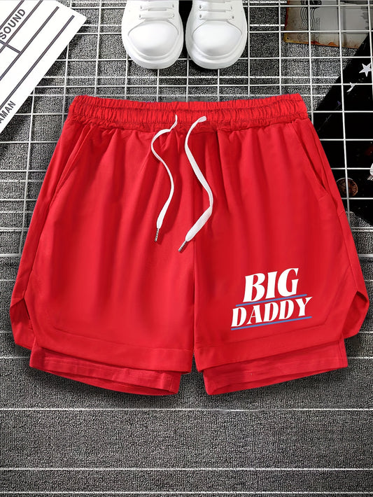 Summer Men's Casual Sports Shorts, 2 Pairs Of Running Shorts,  Sports Shorts With Pockets, Drawstring Shorts
