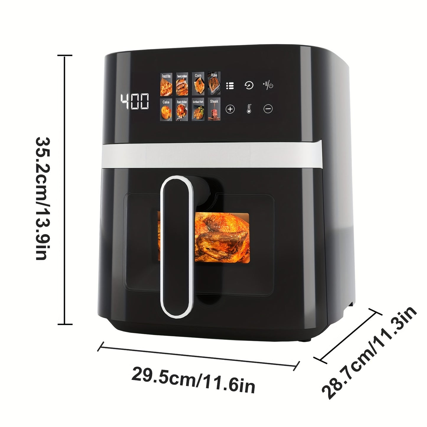 5 Quart Large Capacity Air Fryer Oven Pro - Smart Cooking Programs, Multifunctional Electric Fryer with Touch Control, Stainless Steel Rack Basket
